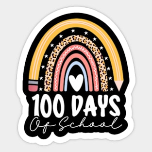 Happy 100Th Day Of School Teacher 100 Days Of School Rainbow Sticker